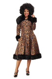 Winter leopard swing coat