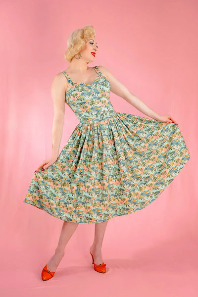 Palm Springs romper and wrap skirt set