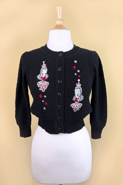 Dear clown cropped cardigan black