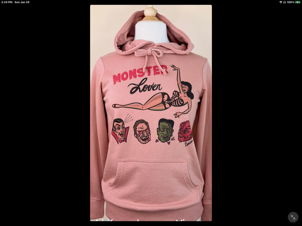 Monster lovers, pink, Hoodie